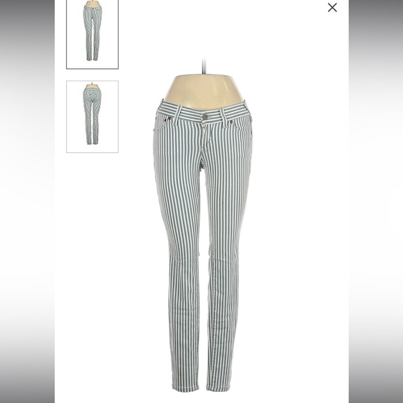 Free People Conductor Stripe low rise skinny pant jeans - Picture 4 of 10